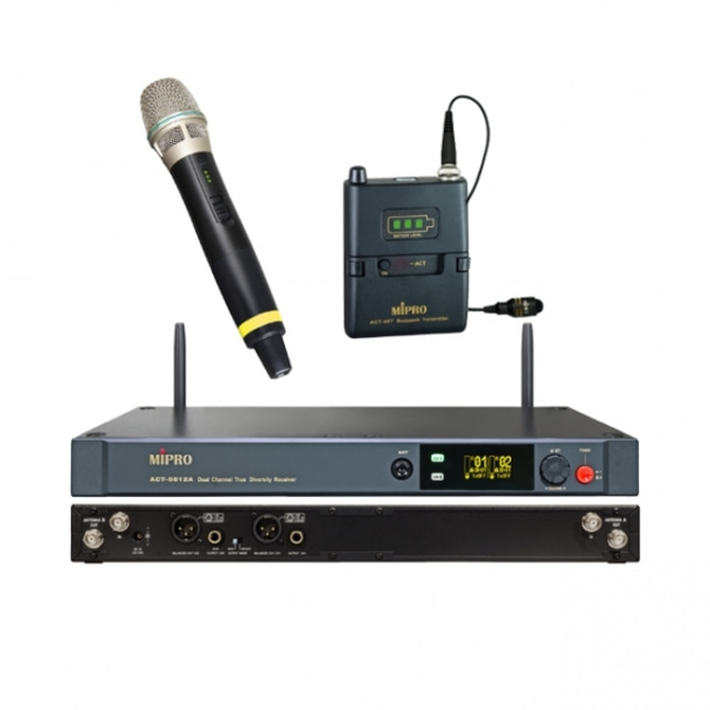 미프로 ACT-5812DM 무선 핸드형 벨트팩 마이크 무선 2채널(세트) 보컬용 스피치용