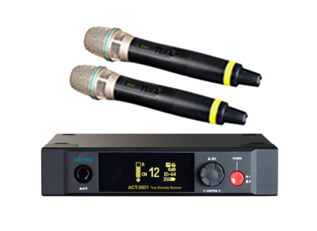 미프로 ACT-5802DH 무선 핸드형 마이크 무선 2채널(세트) 보컬용 스피치용