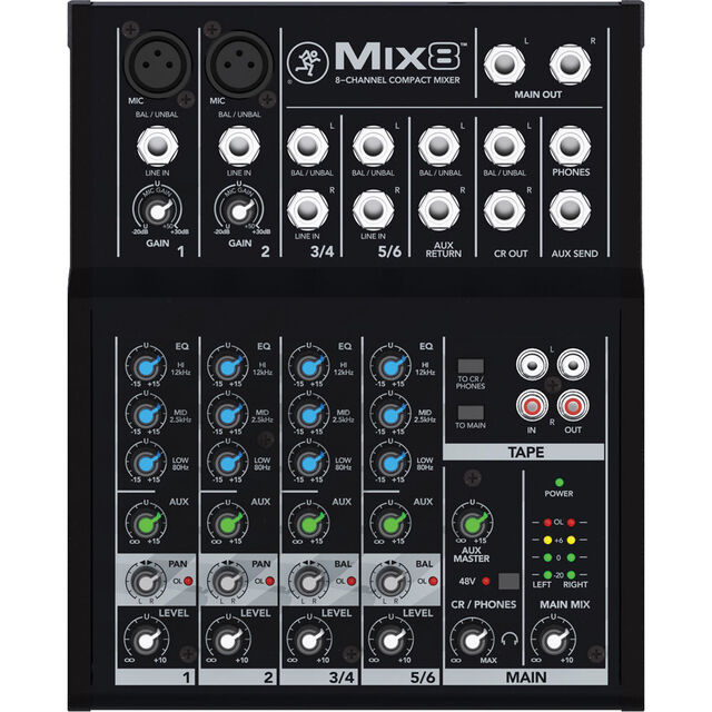 맥키 MIX8 8채널 소형 오디오믹서